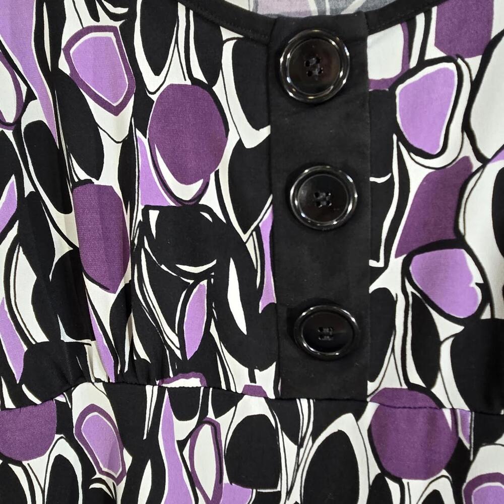 New Directions Purple and Black Patterned Long Sleeve Tunic Top Plus Size 2X - Picture 3 of 5